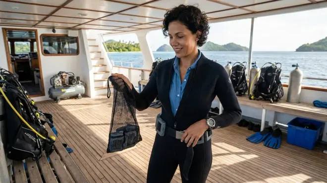 Should I bring my own weights on a remote liveaboard or rent them from the boat?