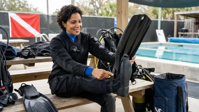 With Open Heel Fins