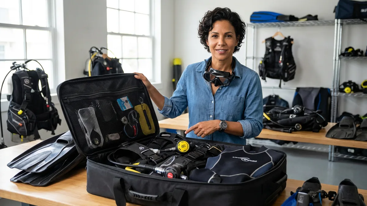 What features should I look for in a scuba gear bag?